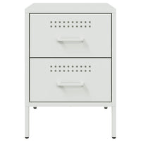 Comodino-Tavolino da notte Bianco 36x39x50,5 cm in Acciaio 100961