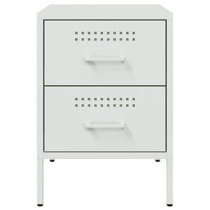 Comodino-Tavolino da notte Bianco 36x39x50,5 cm in Acciaio 100961