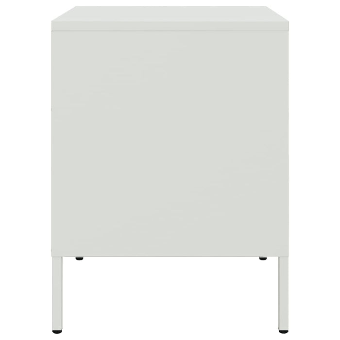 Comodino-Tavolino da notte Bianco 36x39x50,5 cm in Acciaio 100961