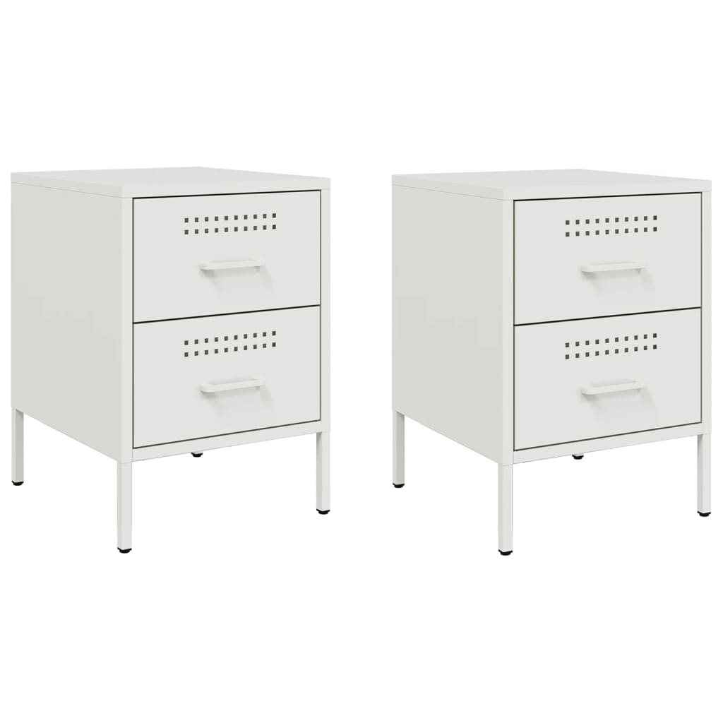 Comodini 2 pz Bianchi 36x39x50,5 cm in Acciaio 842933