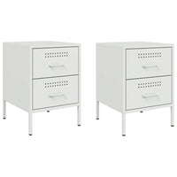 Comodini 2 pz Bianchi 36x39x50,5 cm in Acciaio 842933