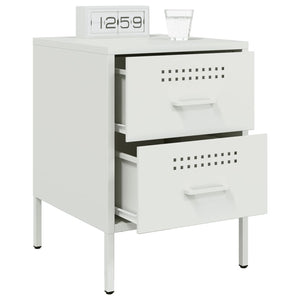 Comodini 2 pz Bianchi 36x39x50,5 cm in Acciaio 842933