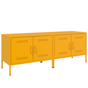 Mobili TV 2 pz Giallo Senape 68x39x50,5 cm in Acciaio 842941