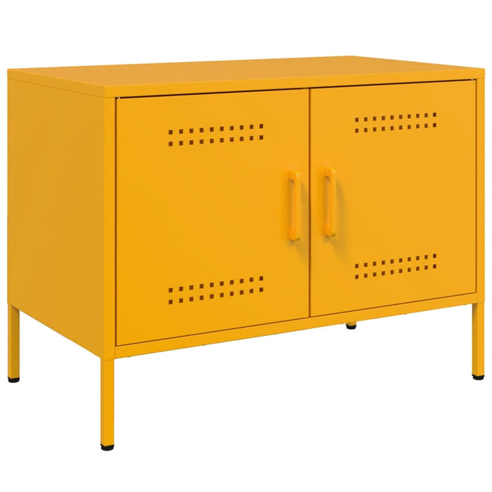 Mobili TV 2 pz Giallo Senape 68x39x50,5 cm in Acciaio 842941