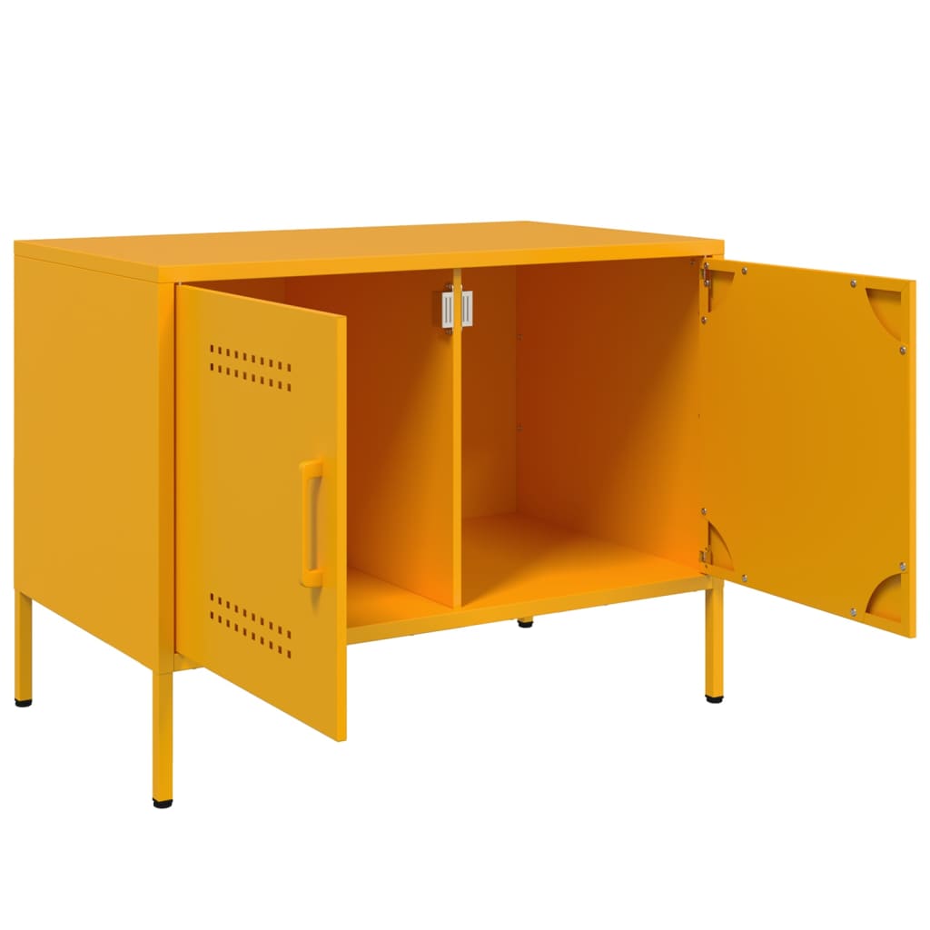 Mobili TV 2 pz Giallo Senape 68x39x50,5 cm in Acciaio 842941