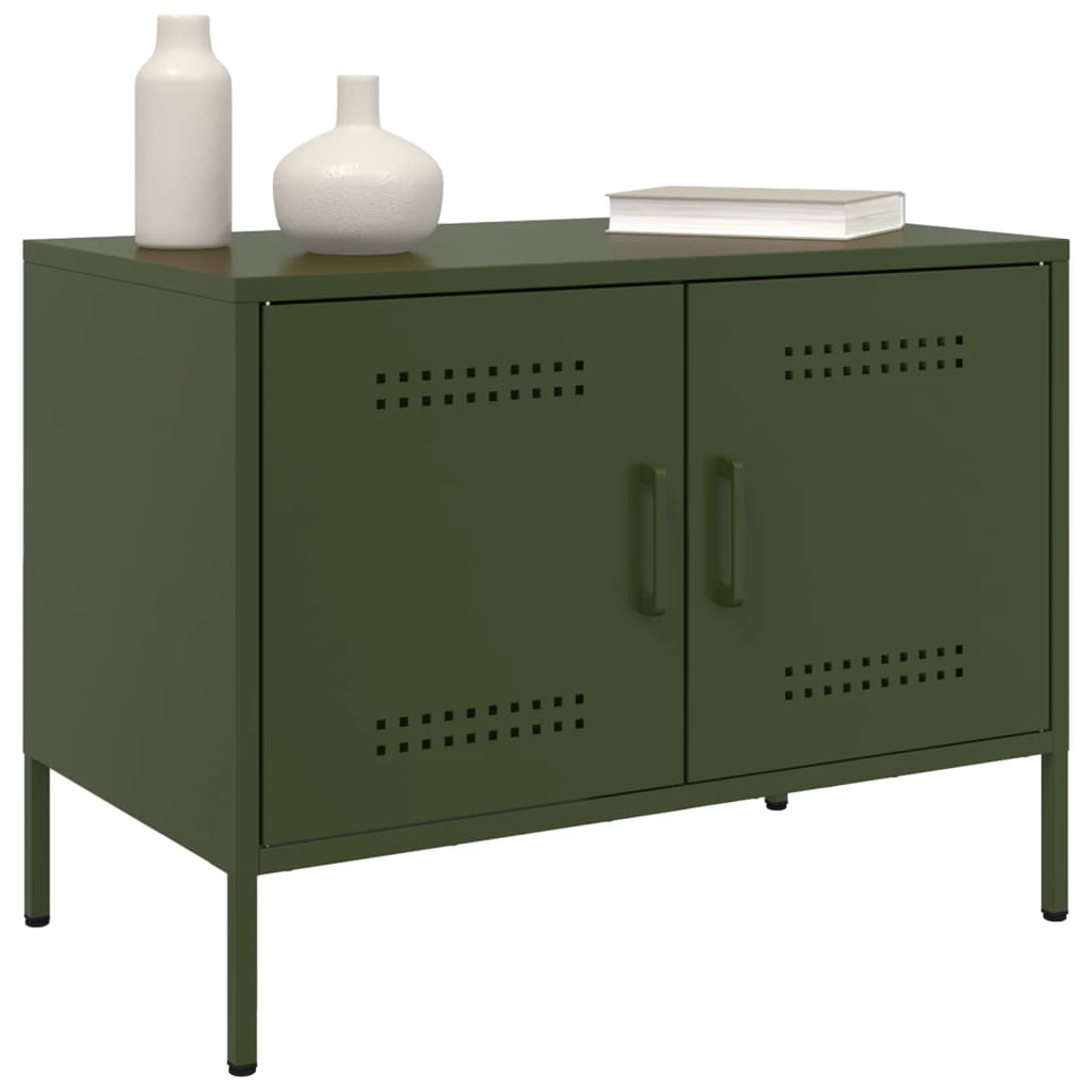 Mobili TV 2pz Verde Oliva 68x39x50,5 cm in Acciaio 842943