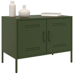 Mobili TV 2pz Verde Oliva 68x39x50,5 cm in Acciaio 842943