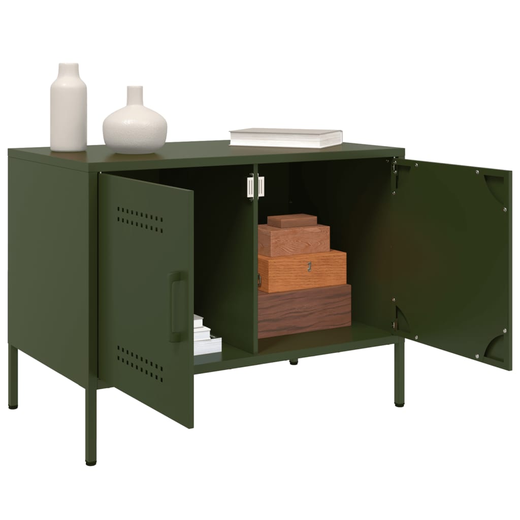 Mobili TV 2pz Verde Oliva 68x39x50,5 cm in Acciaio 842943