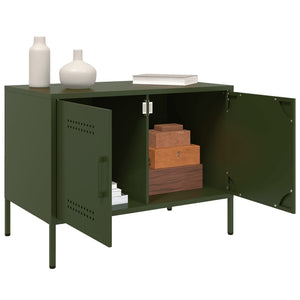 Mobili TV 2pz Verde Oliva 68x39x50,5 cm in Acciaio 842943