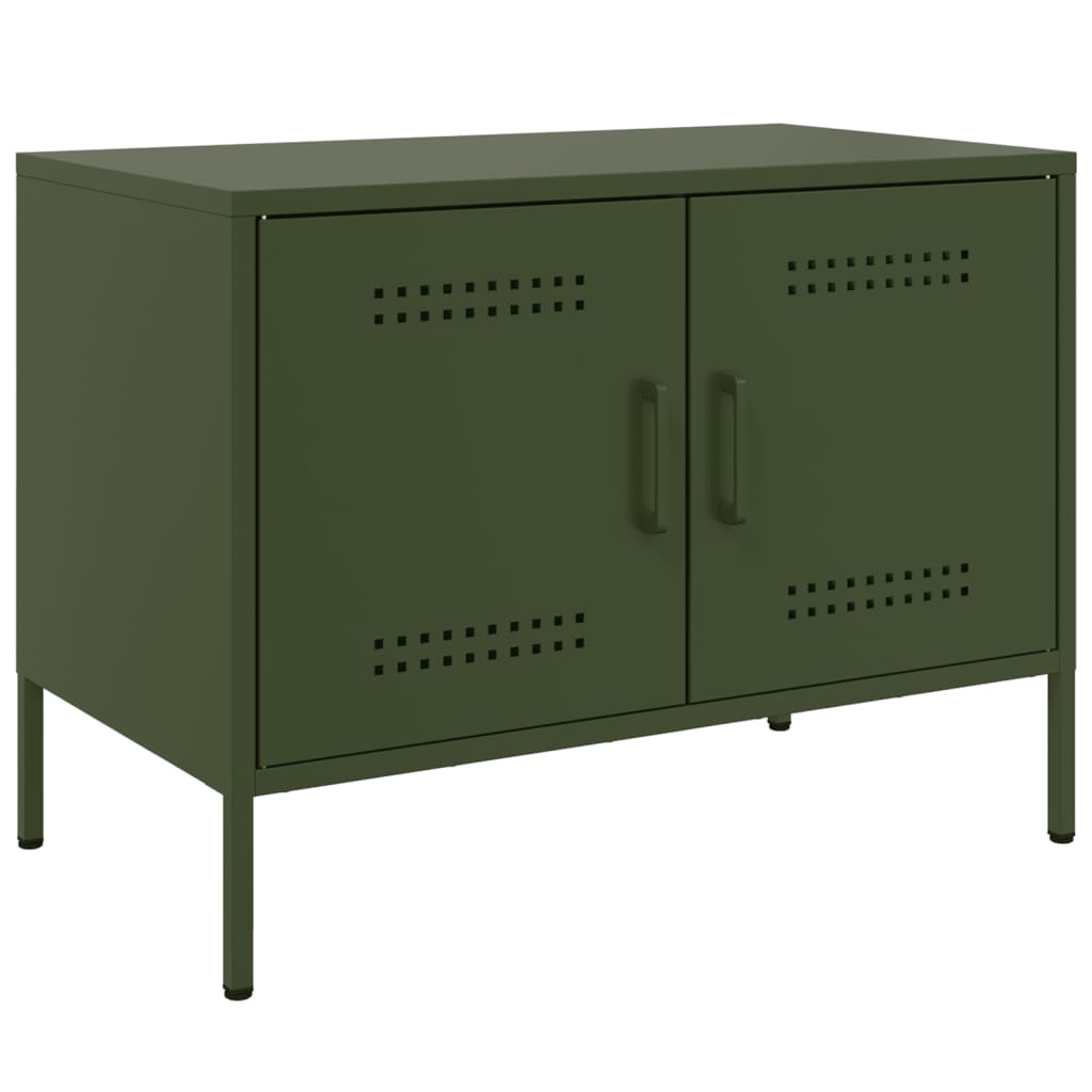 Mobili TV 2pz Verde Oliva 68x39x50,5 cm in Acciaio 842943