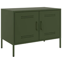 Mobili TV 2pz Verde Oliva 68x39x50,5 cm in Acciaio 842943