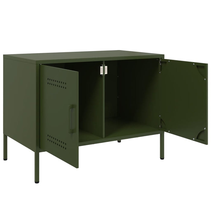 Mobili TV 2pz Verde Oliva 68x39x50,5 cm in Acciaio 842943