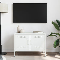 Mobile TV-Credenza TV-Console TV Bianco 68x39x50,5 cm in Acciaio 675464