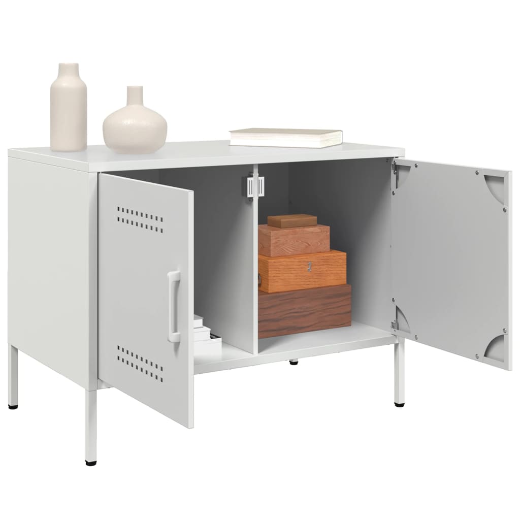 Mobile TV-Credenza TV-Console TV Bianco 68x39x50,5 cm in Acciaio 675464