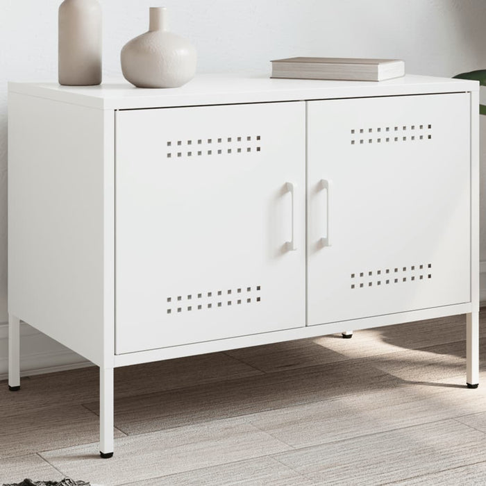 Mobile TV-Credenza TV-Console TV Bianco 68x39x50,5 cm in Acciaio 675464