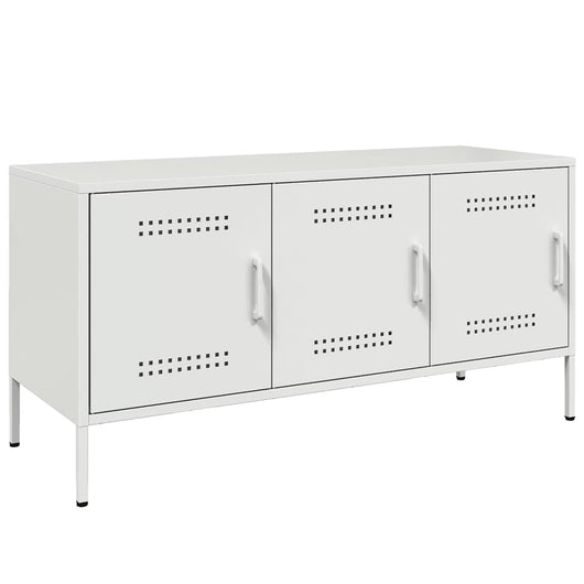 Mobile TV-Credenza TV-Console TV Bianco 100,5x39x50,5 cm in Acciaio 241149