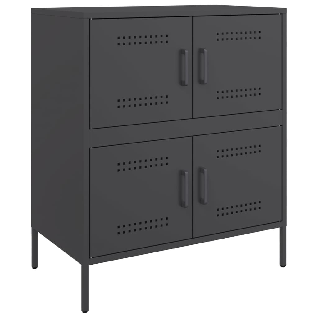 Credenza Nera 68x39x79 cm in Acciaio 842952