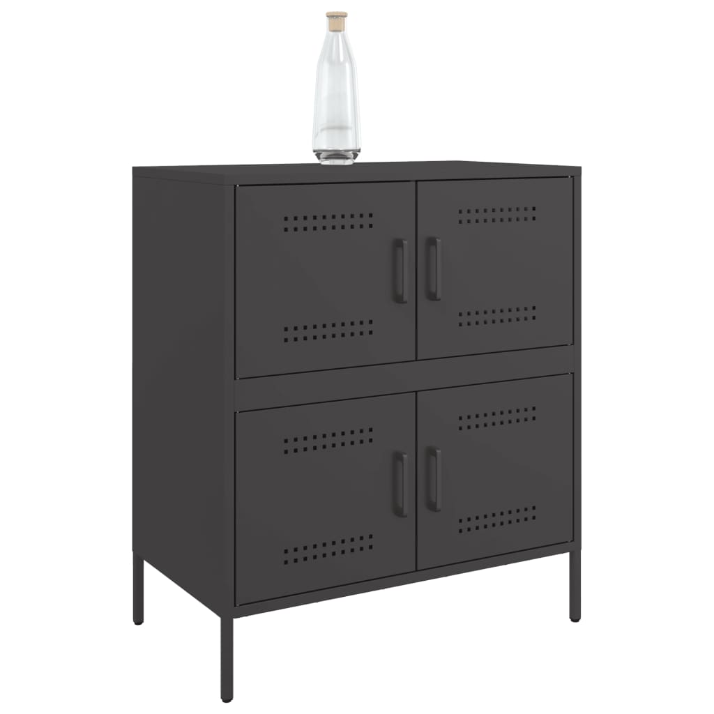 Credenza Nera 68x39x79 cm in Acciaio 842952