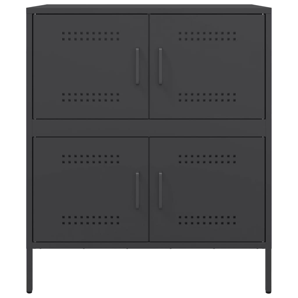 Credenza Nera 68x39x79 cm in Acciaio 842952
