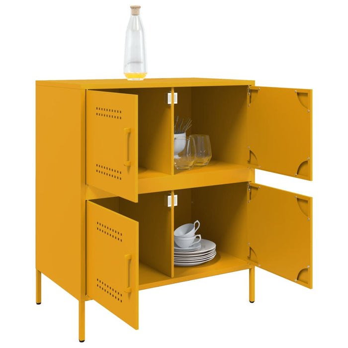 vidaXL Credenza Giallo Senape 68x39x79 cm in Acciaio