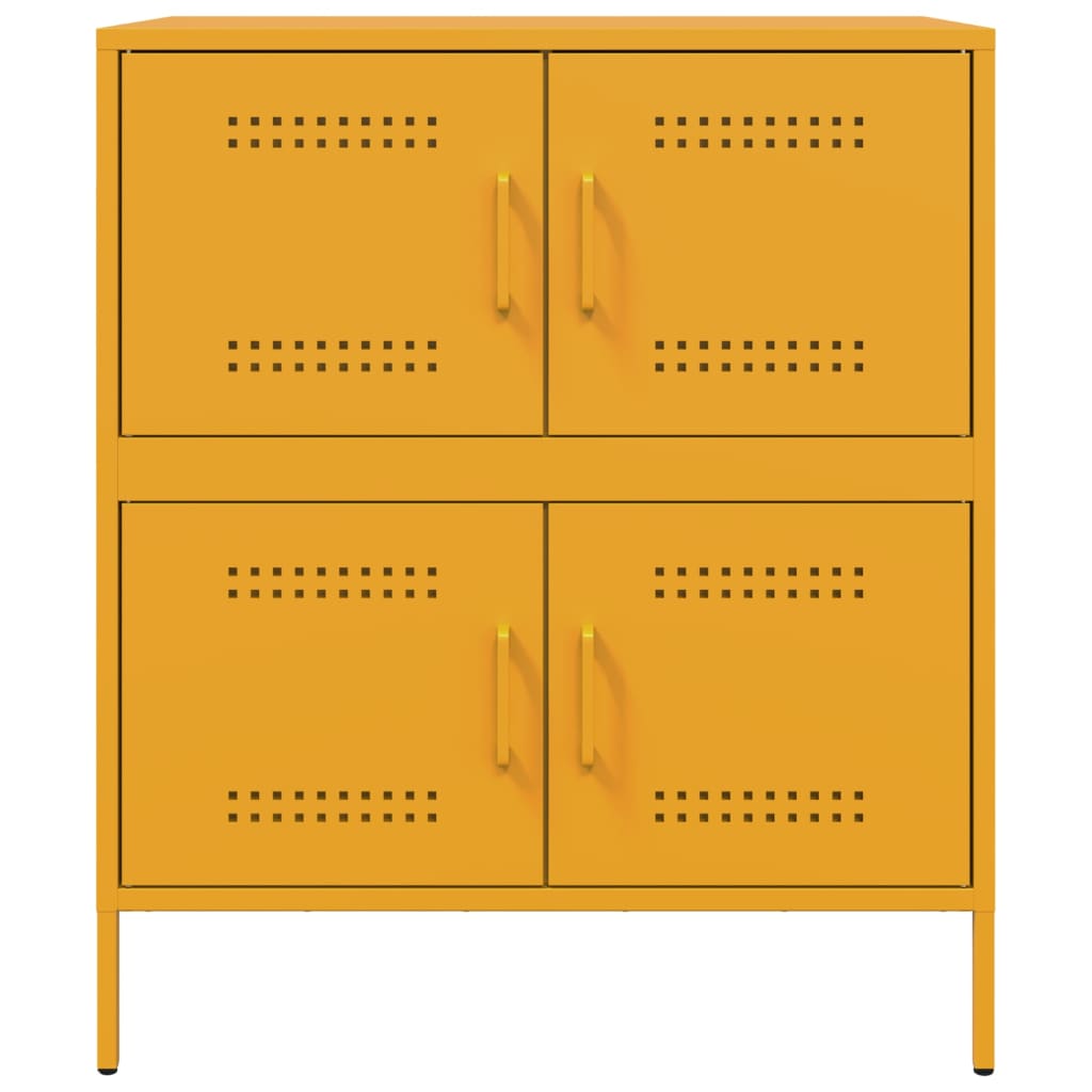Credenza Giallo Senape 68x39x79 cm in Acciaio 842955