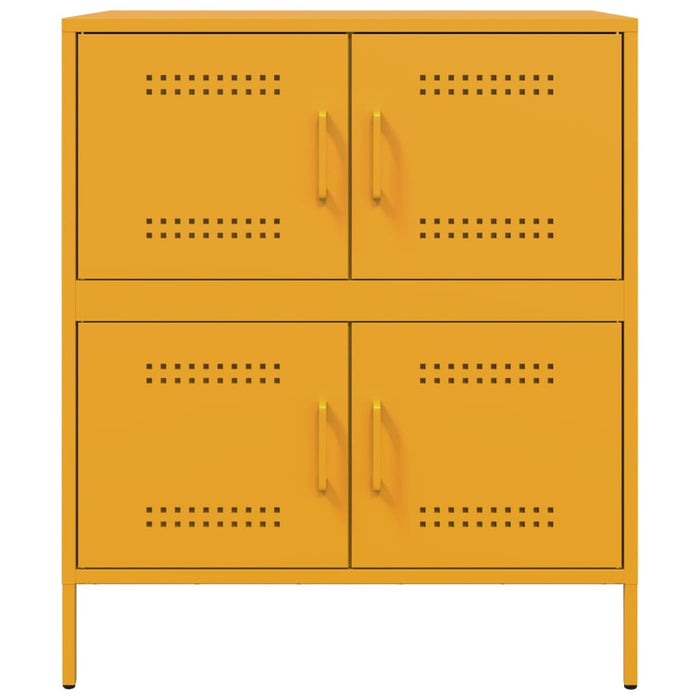 vidaXL Credenza Giallo Senape 68x39x79 cm in Acciaio
