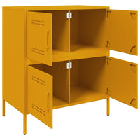 vidaXL Credenza Giallo Senape 68x39x79 cm in Acciaio