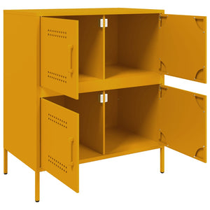 Credenza Giallo Senape 68x39x79 cm in Acciaio 842955