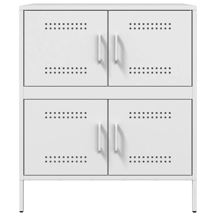 Credenza-Buffet-Armadio da cucina Bianca 68x39x79 cm in Acciaio 342161