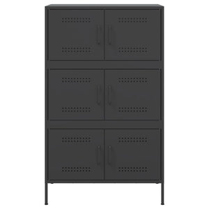 Credenza Nera 68x39x113 cm in Acciaio