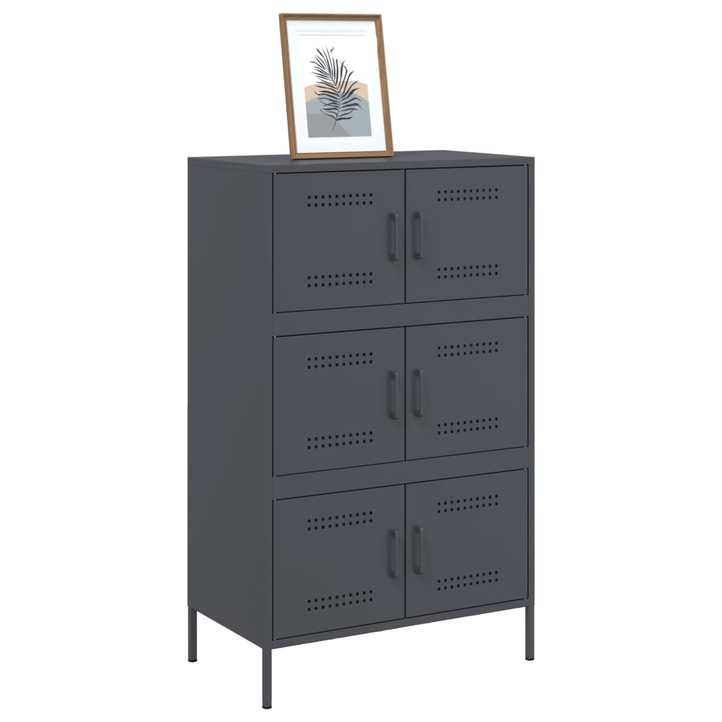Credenza Antracite 68x39x113 cm in Acciaio 842960
