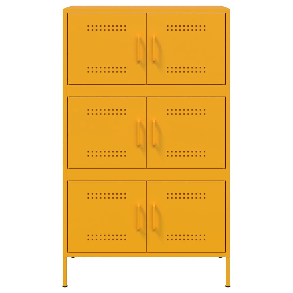 vidaXL Credenza Giallo Senape 68x39x113 cm in Acciaio