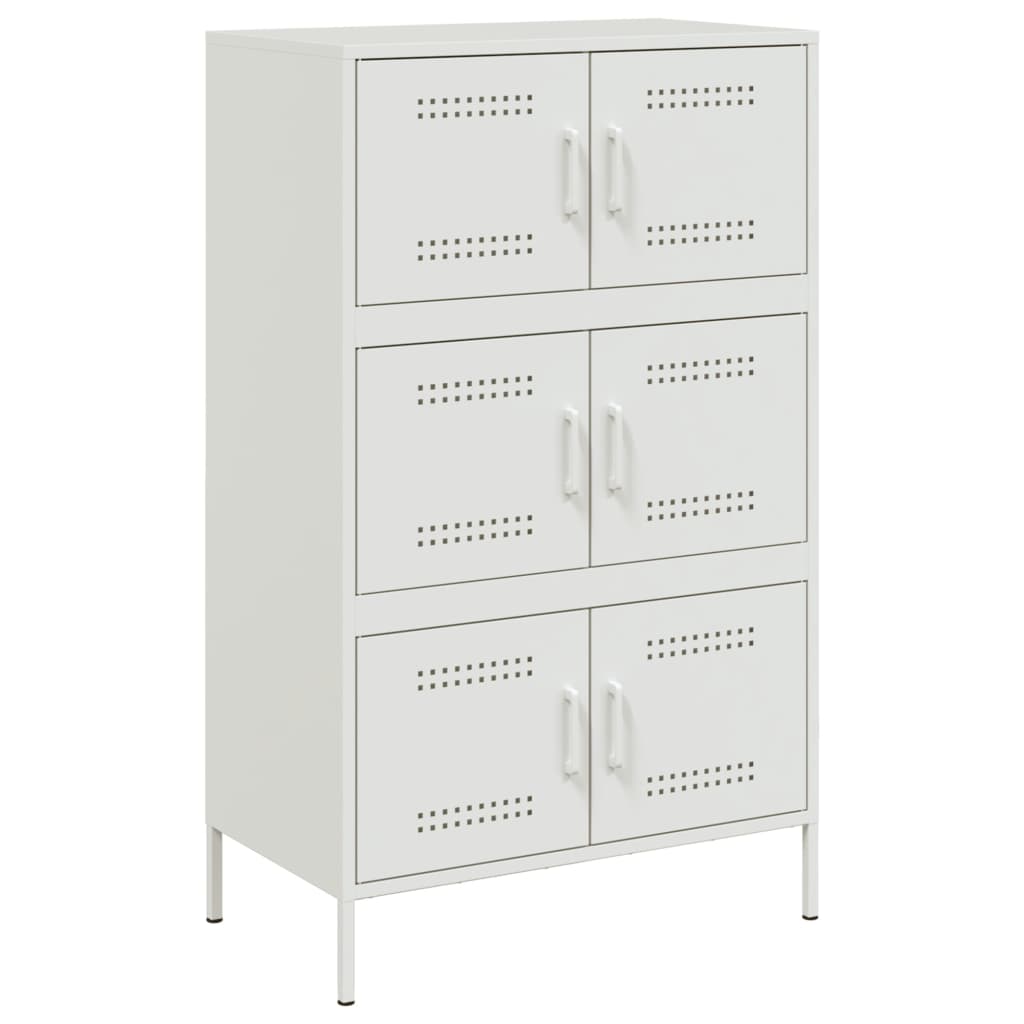 vidaXL Credenza Bianca 68x39x113 cm in Acciaio