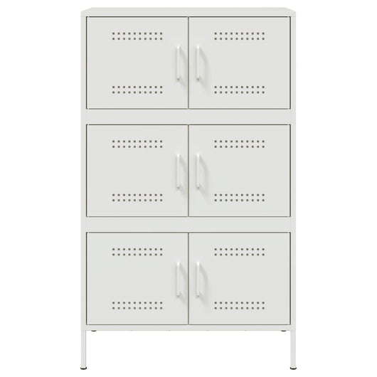 Credenza cassettiera cassettiera mobile contenitore organizer cucina soggiorno soggiorno alto 68 x 39 x 113 cm acciaio bianco 02_0032489