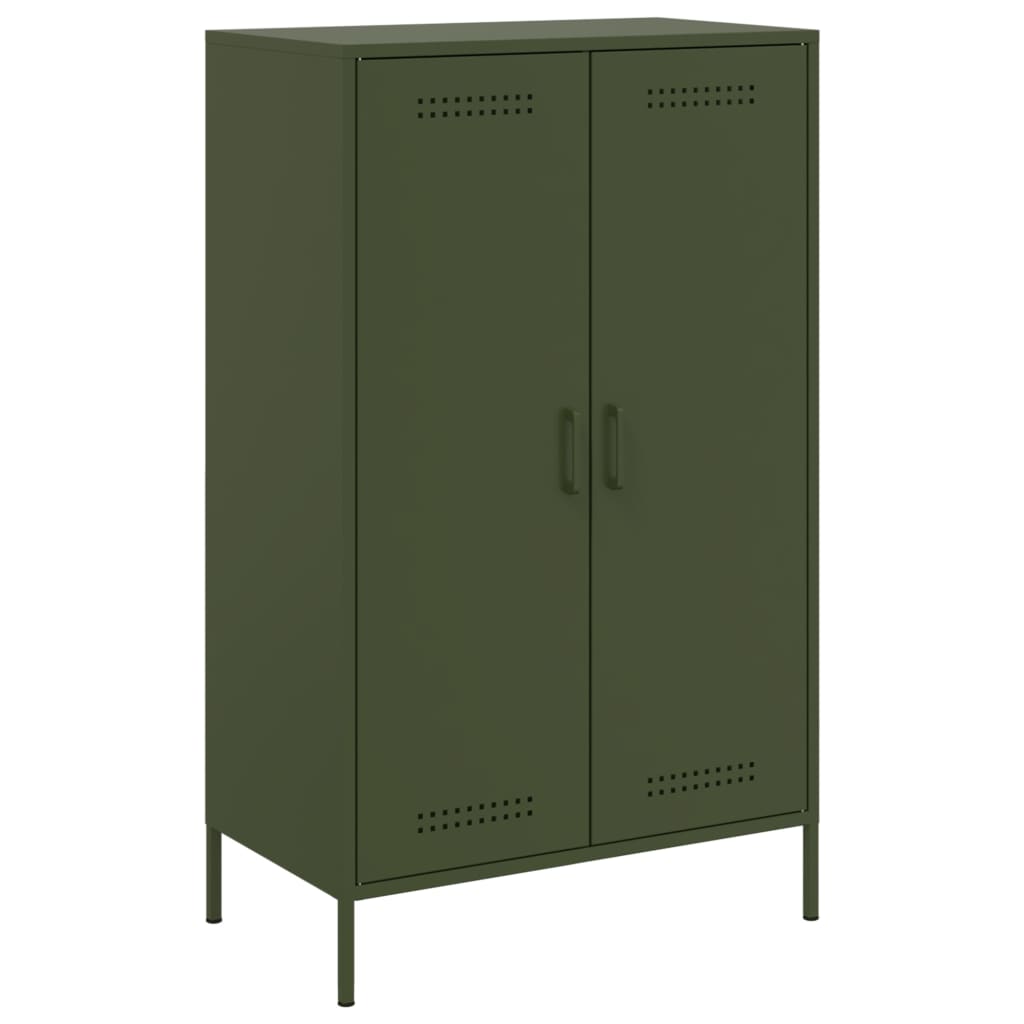 vidaXL Credenza Verde Oliva 68x39x113 cm in Acciaio