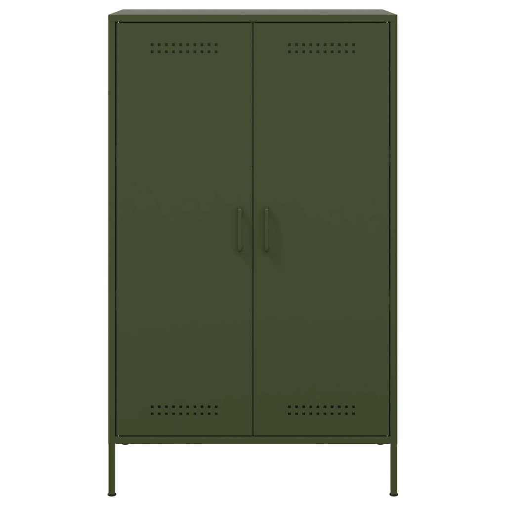 vidaXL Credenza Verde Oliva 68x39x113 cm in Acciaio
