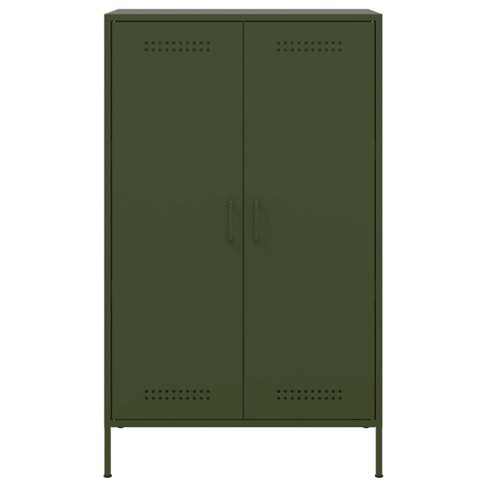 vidaXL Credenza Verde Oliva 68x39x113 cm in Acciaio