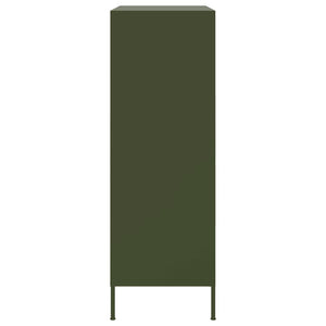 vidaXL Credenza Verde Oliva 68x39x113 cm in Acciaio