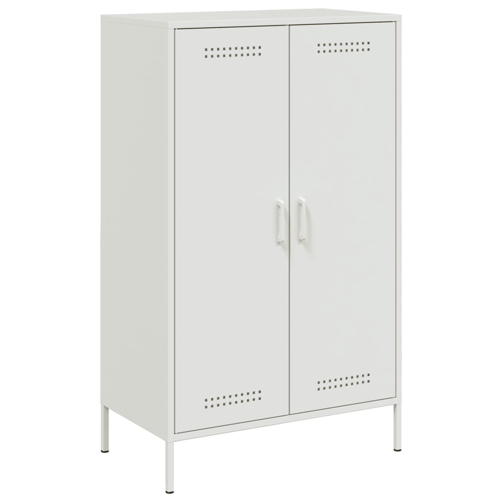 vidaXL Credenza Bianca 68x39x113 cm in Acciaio