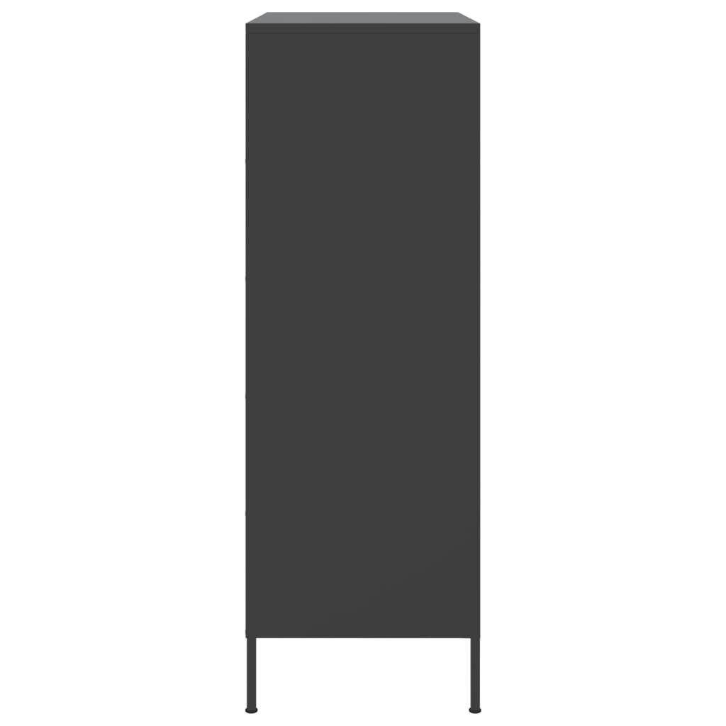 Credenza Nera 68x39x113 cm in Acciaio 842970