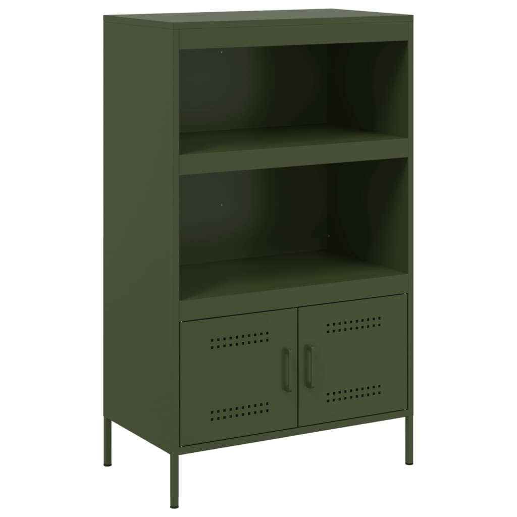 vidaXL Credenza Verde Oliva 68x39x113 cm in Acciaio