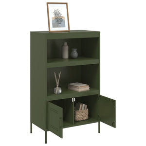 vidaXL Credenza Verde Oliva 68x39x113 cm in Acciaio
