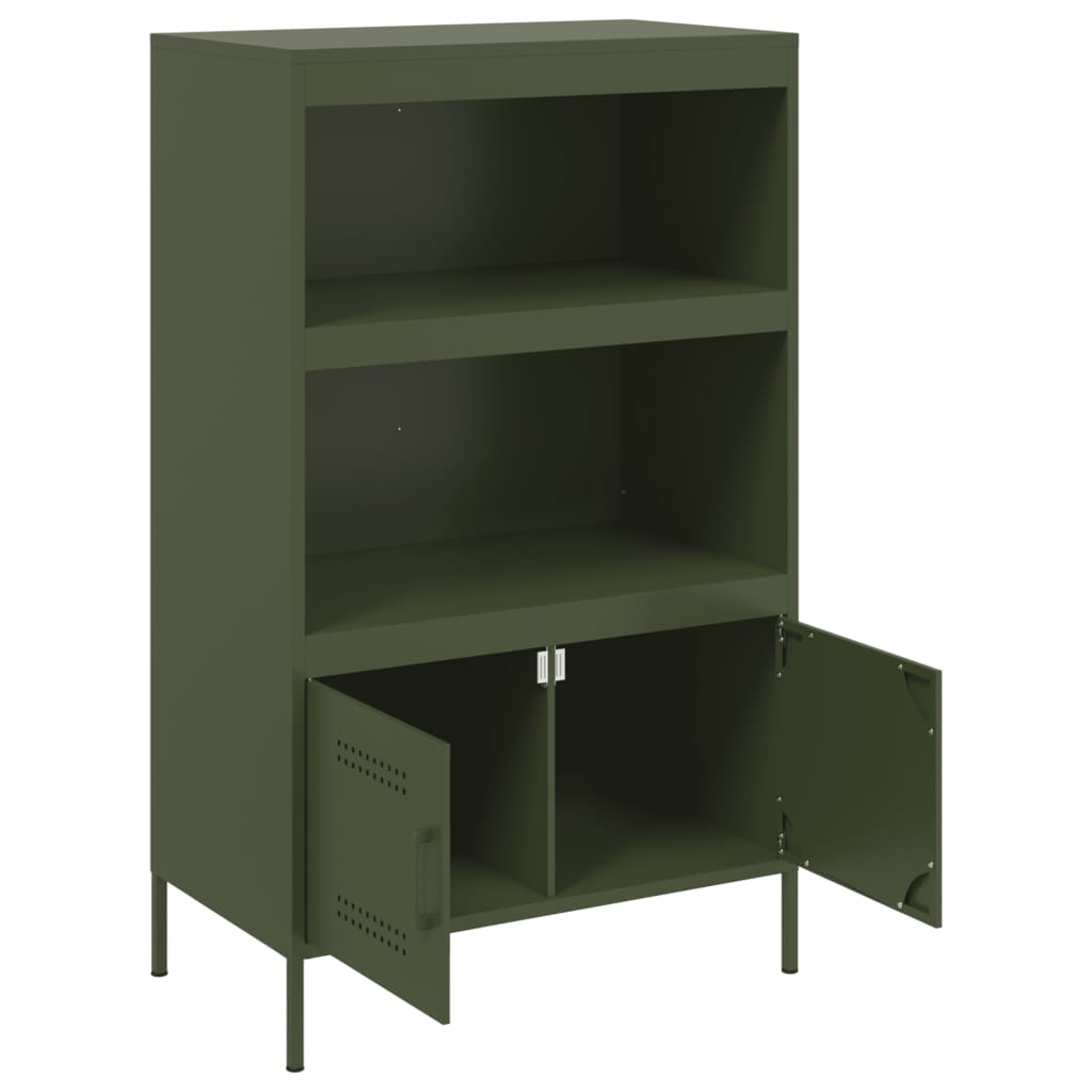vidaXL Credenza Verde Oliva 68x39x113 cm in Acciaio