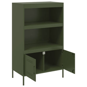vidaXL Credenza Verde Oliva 68x39x113 cm in Acciaio