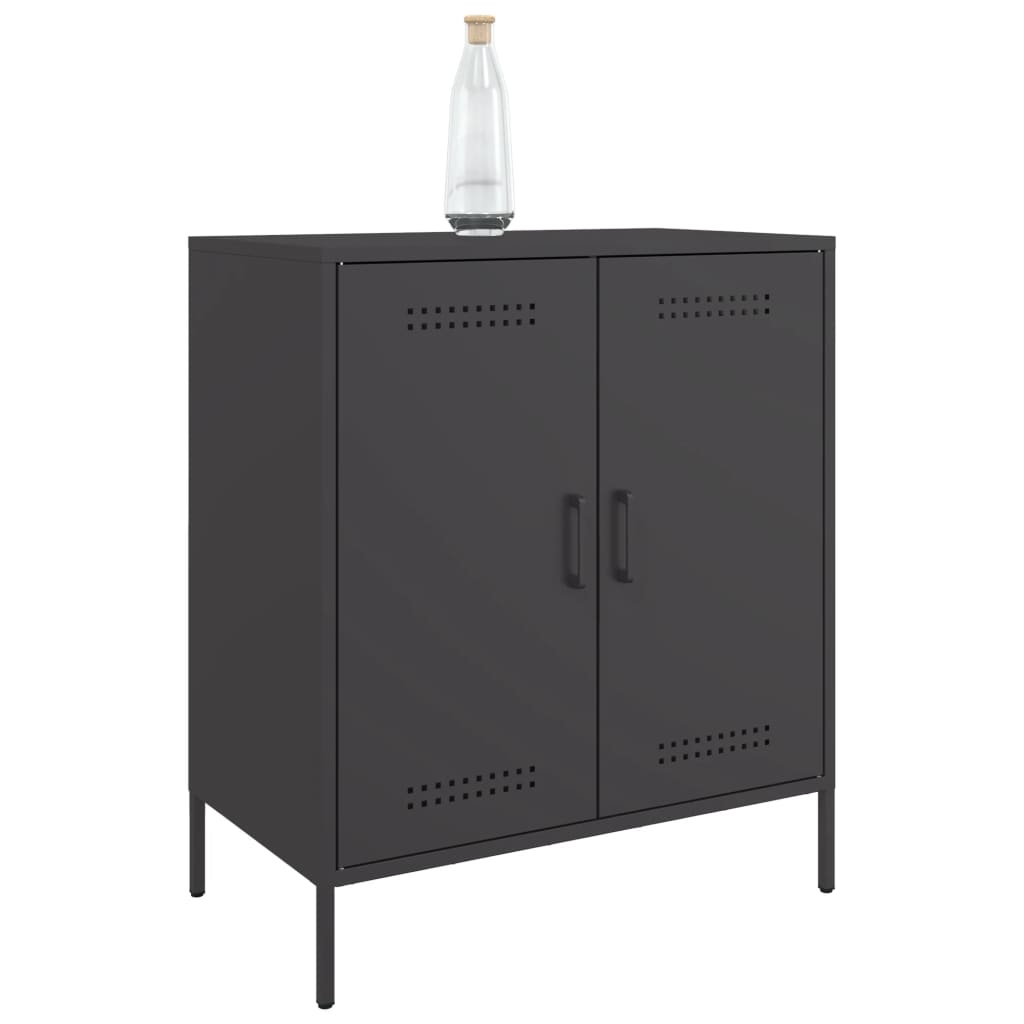 Credenza Nera 68x39x79 cm in Acciaio 842976