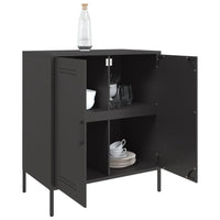 vidaXL Credenza Nera 68x39x79 cm in Acciaio