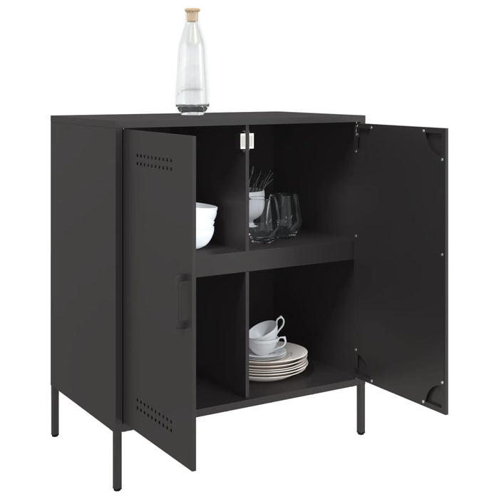 vidaXL Credenza Nera 68x39x79 cm in Acciaio