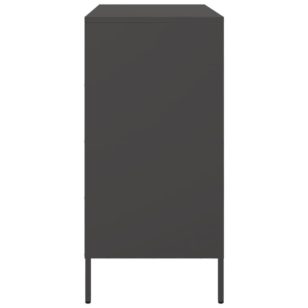 vidaXL Credenza Nera 68x39x79 cm in Acciaio