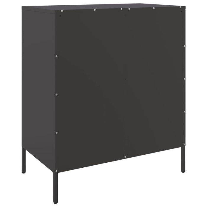 vidaXL Credenza Nera 68x39x79 cm in Acciaio