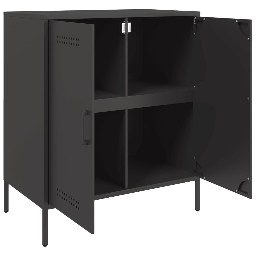 vidaXL Credenza Nera 68x39x79 cm in Acciaio